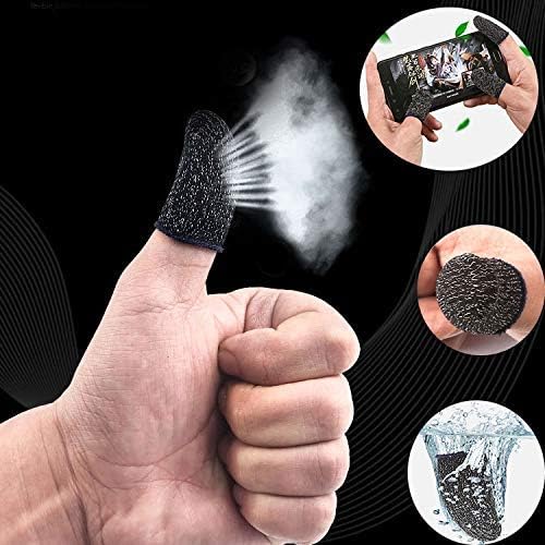 FireVex Black Fiber Thumb & Finger Sleeve for Mobile Game ( 5 Pieces), Pubg,Cod,Freefire,ScarFall - Carry Box-Pack of 2 Pair